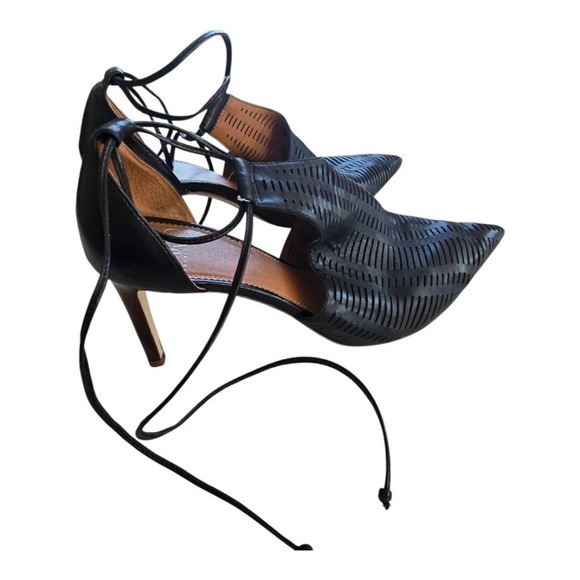 Franco Sarto Heels Krista Women 8M Black Pointed Too Stiletto Booties Excellent - Picture 3 of 15